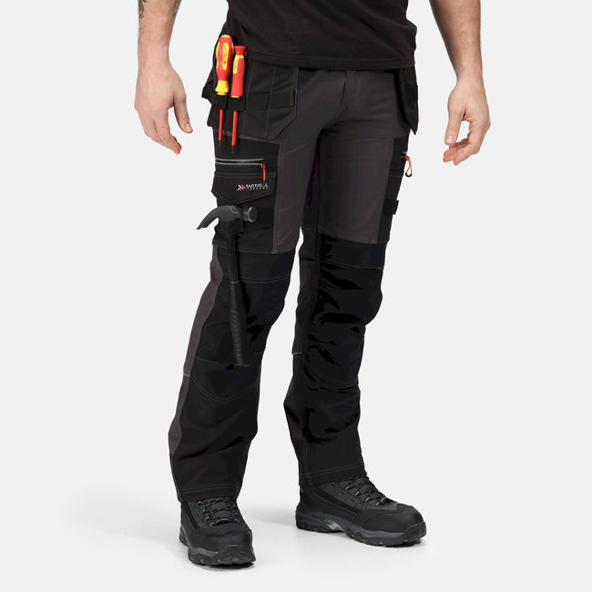 Iron-Black - Close up - Regatta Professional Mens Softshell Stretch Work Trousers