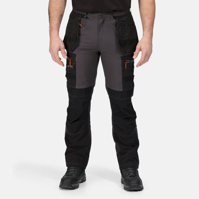Iron-Black - Side - Regatta Professional Mens Softshell Stretch Work Trousers