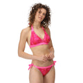 Fusion Pink - Back - Regatta Womens-Ladies Flavia Palm Leaf Bikini Bottoms