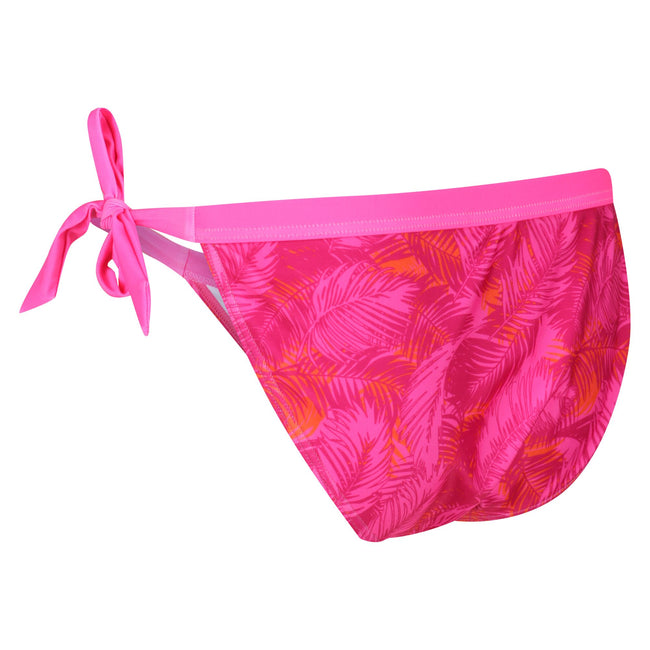 Fusion Pink - Close up - Regatta Womens-Ladies Flavia Palm Leaf Bikini Bottoms
