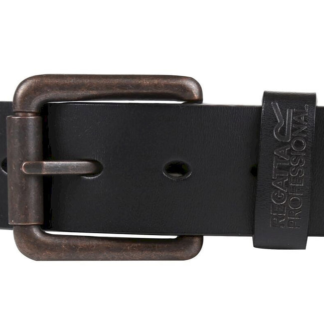 Black - Side - Regatta Professional Mens Leather Waist Belt