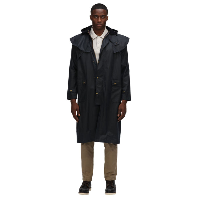 Navy - Back - Regatta Professional Mens Waterproof Wax Jacket