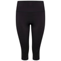 Black - Front - Dare 2B Womens-Ladies Influential Plain Recycled 3-4 Leggings