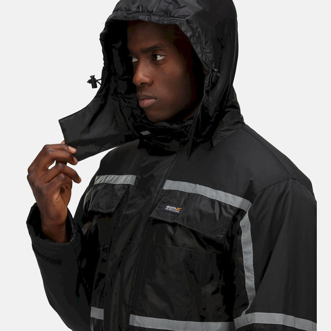 Black - Close up - Regatta Professional Mens Waterproof Overalls
