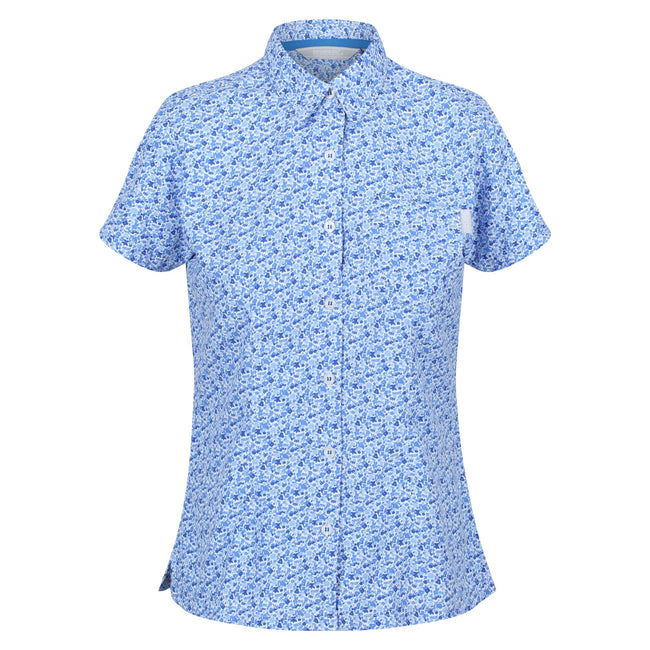 Sonic Blue - Front - Regatta Womens-Ladies Mindano VI Ditsy Print Shirt