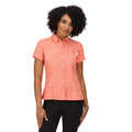 Fusion Coral - Back - Regatta Womens-Ladies Mindano VI Ditsy Print Shirt