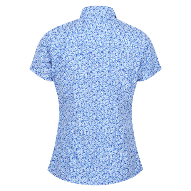 Sonic Blue - Pack Shot - Regatta Womens-Ladies Mindano VI Ditsy Print Shirt