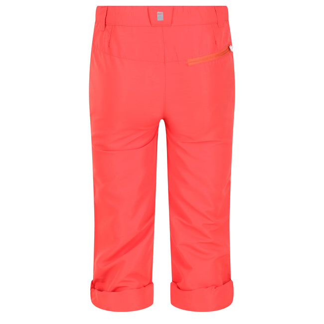 Neon Peach-Fusion Coral - Pack Shot - Regatta Childrens-Kids Sorcer V Mountain Trousers