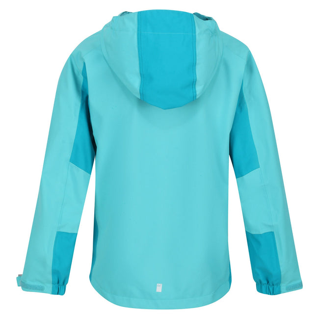 Turquoise-Enamel - Pack Shot - Regatta Childrens-Kids Highton III Waterproof Jacket