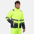 Yellow-Navy - Side - Regatta Mens High-Vis Insulated Jacket