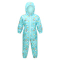 Aruba Blue - Front - Regatta Childrens-Kids Pobble Peppa Pig Clouds Waterproof Puddle Suit