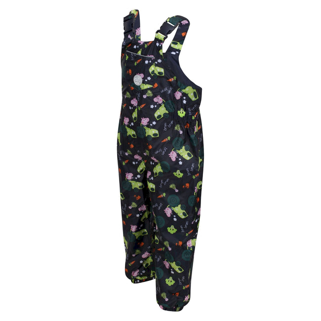Navy - Close up - Regatta Childrens-Kids Muddy Puddle Peppa Pig Dungarees