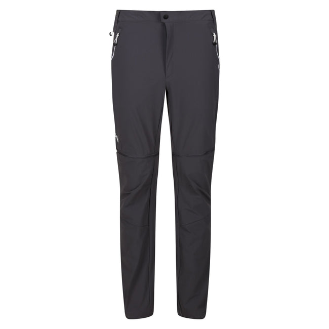 Seal Grey-Black - Front - Regatta Mens Mountain Zip-Off Trousers