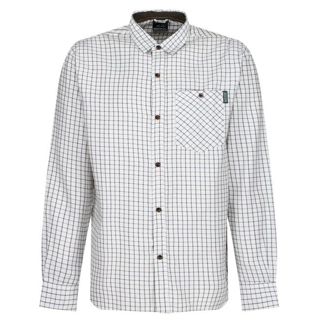 White-Green - Front - Regatta Professional Mens Checked Shirt