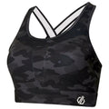 Black - Side - Dare 2B Womens-Ladies The Laura Whitmore Edit - Mantra Camo Recycled Sports Bra
