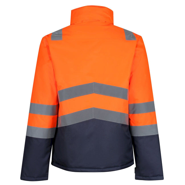 Orange-Navy - Pack Shot - Regatta Professional Mens Hi-Vis Waterproof Jacket