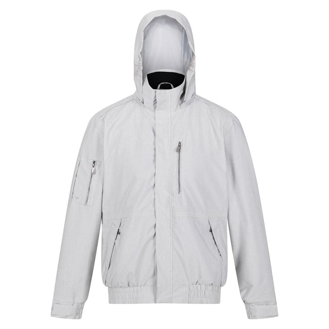 Silver Grey - Front - Regatta Mens Feelding Linear Waterproof Bomber Jacket