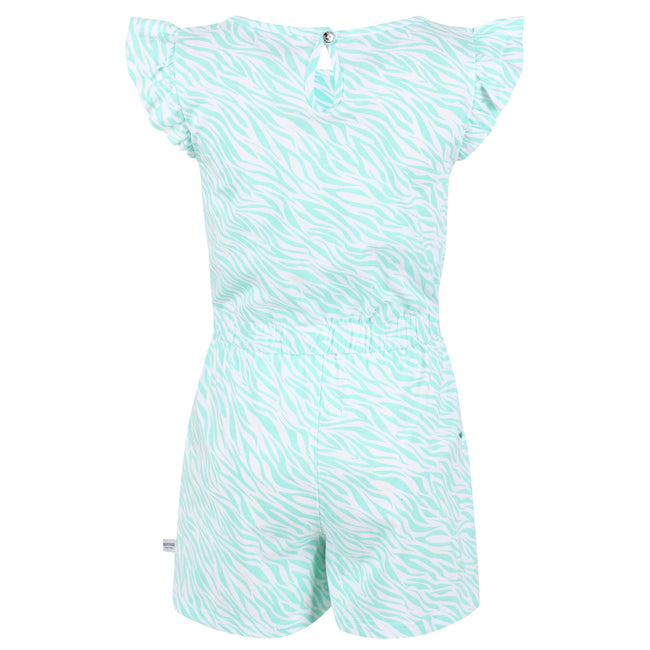 Aruba Blue - Lifestyle - Regatta Girls Dasie Zebra Print Ruffle Playsuit