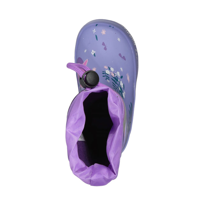 Lilac Bloom - Side - Regatta Childrens-Kids Splash Peppa Pig Unicorn Wellington Boots