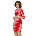 True Red-White - Side - Regatta Womens-Ladies Paislee Stripe Casual Dress