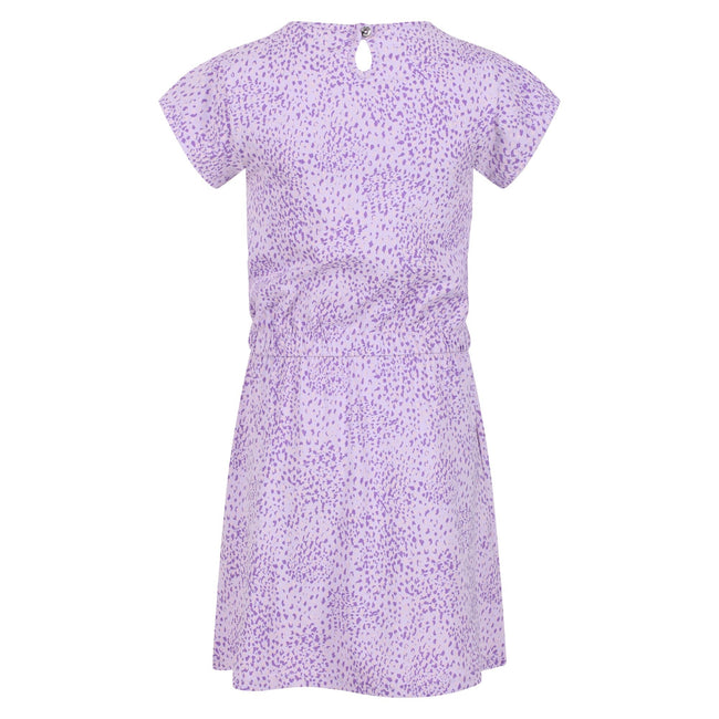 Pastel Lilac - Pack Shot - Regatta Childrens-Kids Catrinel Animal Print Casual Dress