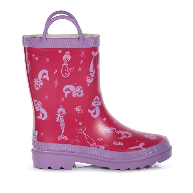 Santorini Sunset - Back - Regatta Childrens-Kids Minnow Mermaid Wellington Boots