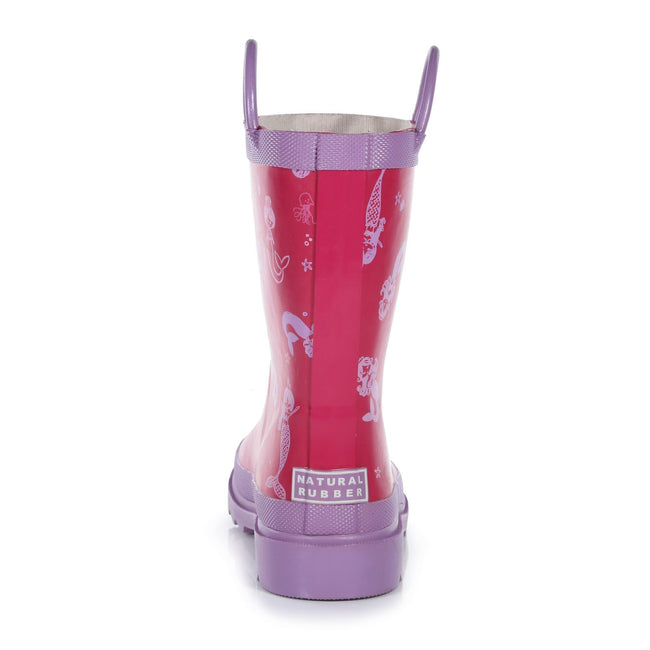 Santorini Sunset - Side - Regatta Childrens-Kids Minnow Mermaid Wellington Boots