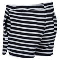 Navy-White - Pack Shot - Regatta Childrens-Kids Dayana Towelling Stripe Casual Shorts