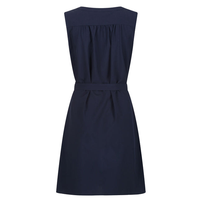 Navy - Pack Shot - Regatta Womens-Ladies Highton Stretch Shirt Dress
