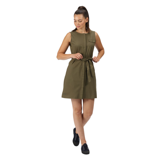 Grape Leaf - Back - Regatta Womens-Ladies Highton Stretch Shirt Dress