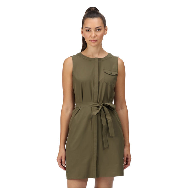 Grape Leaf - Side - Regatta Womens-Ladies Highton Stretch Shirt Dress