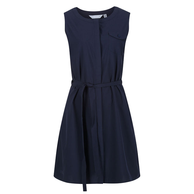 Navy - Front - Regatta Womens-Ladies Highton Stretch Shirt Dress