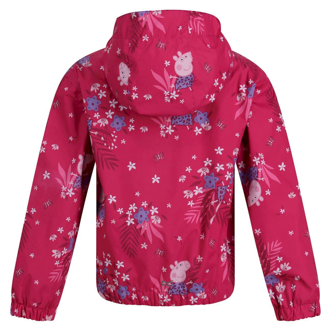 Pink Fusion - Lifestyle - Regatta Childrens-Kids Peppa Pig Flowers Waterproof Jacket