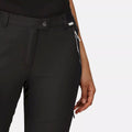 Ash-Black - Close up - Regatta Womens-Ladies Mountain III Hiking Trousers
