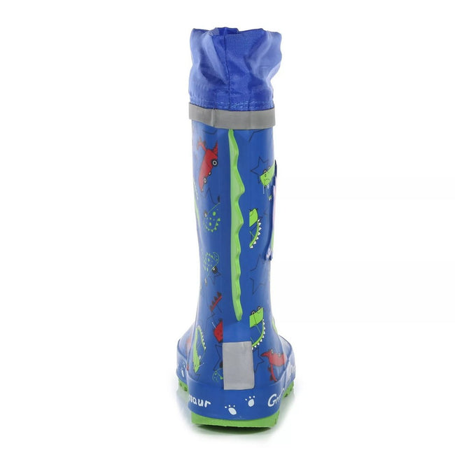 Imperial Blue - Side - Regatta Childrens-Kids Puddle Peppa Pig Wellington Boots