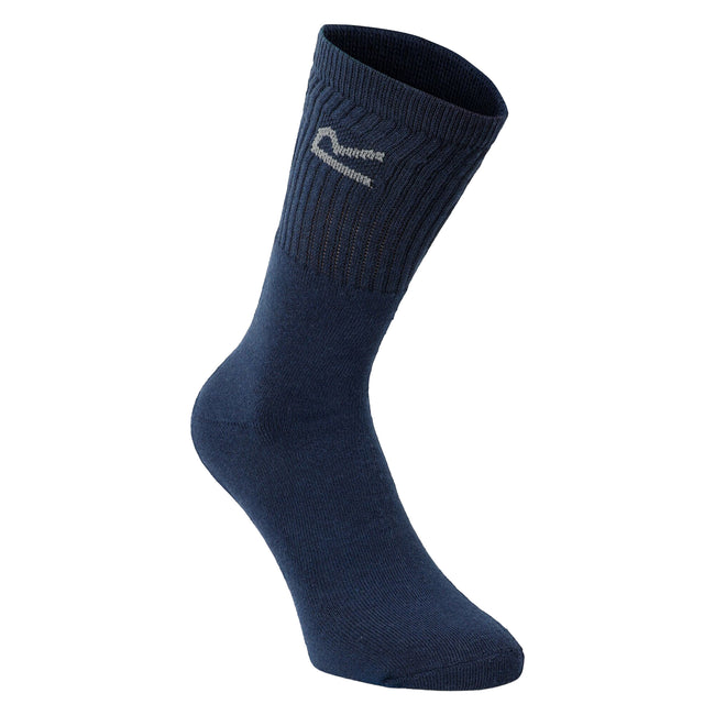 Navy Marl - Front - Regatta Great Outdoors Mens Cotton Rich Casual Socks (Pack Of 3)