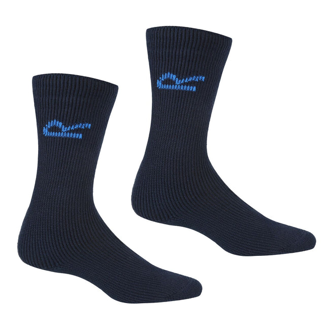 Navy - Back - Regatta Great Outdoors Mens Loop Thermal Socks (Pack Of 5)