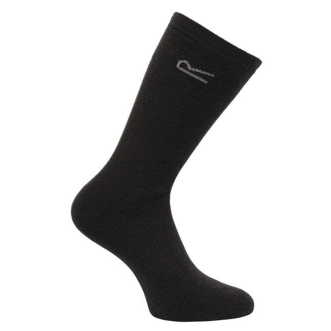 Black - Front - Regatta Great Outdoors Mens Loop Thermal Socks (Pack Of 5)
