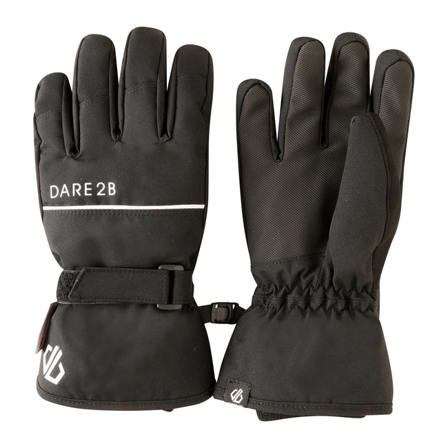 Black - Side - Dare 2B Childrens-Kids Restart Ski Gloves