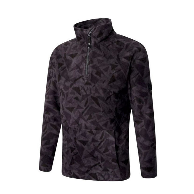 Black - Side - Dare 2B Childrens-Kids Cushy Geometric Half Zip Fleece Top