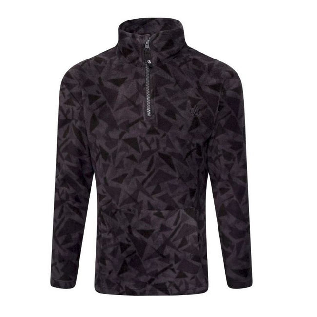 Black - Front - Dare 2B Childrens-Kids Cushy Geometric Half Zip Fleece Top