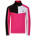 Pure Pink-Black - Front - Dare 2B Childrens-Kids Formate II Base Layer Top