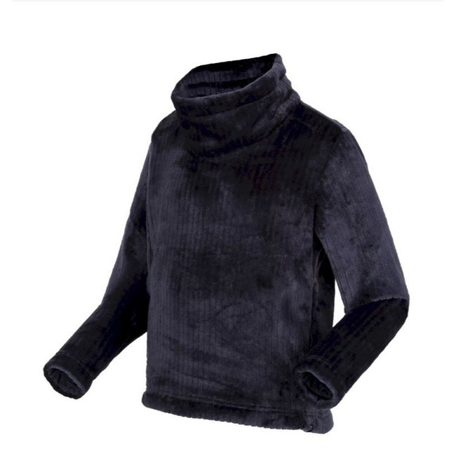 Navy - Side - Regatta Childrens-Kids Anwen Fluffy Fleece Top
