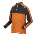 Orange Pepper-Seal Grey - Side - Regatta Childrens-Kids Hewley Recycled Half Zip Fleece Top