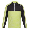 Bright Kiwi-Dark Grey - Front - Regatta Childrens-Kids Hewley Recycled Half Zip Fleece Top