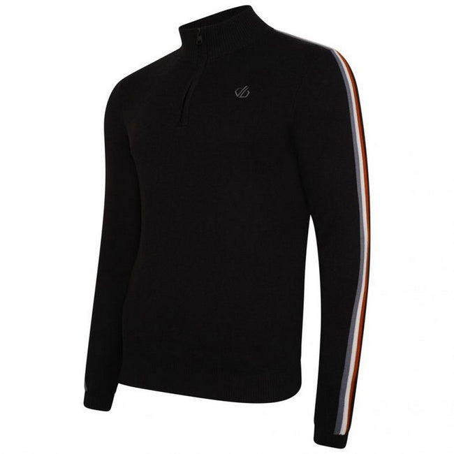 Black - Side - Dare 2B Mens Dutiful II Stripe Half Zip Sweatshirt