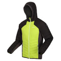 Bright Kiwi-Black - Side - Regatta Mens Trutton Hooded Soft Shell Jacket