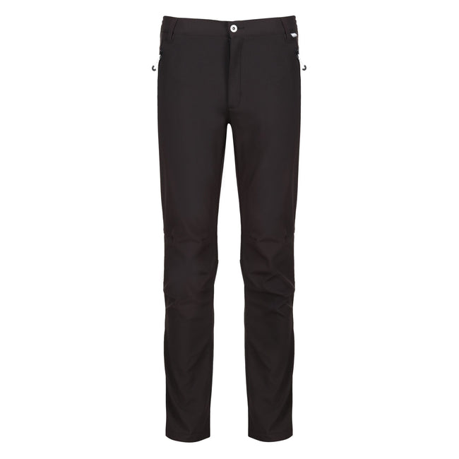 Black - Front - Regatta Great Outdoors Mens Adventure Tech Geo II Wind Resistant Short Leg Softshell Trousers