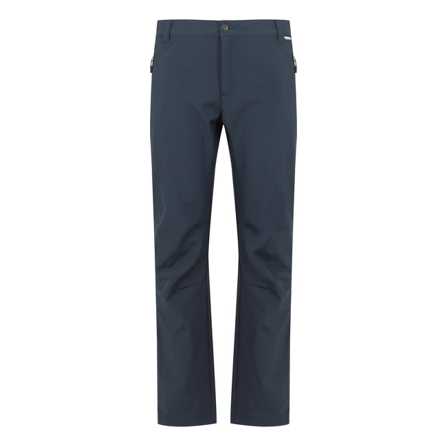 Navy - Front - Regatta Great Outdoors Mens Adventure Tech Geo II Wind Resistant Short Leg Softshell Trousers