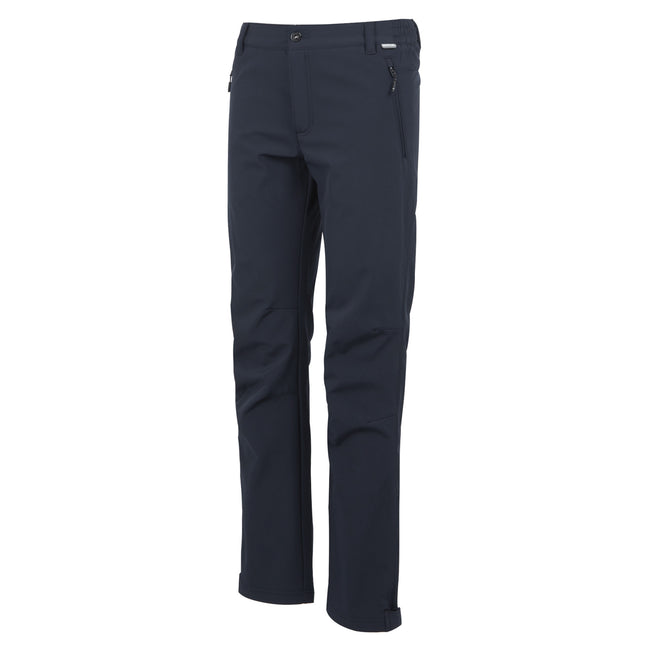 Navy - Side - Regatta Great Outdoors Mens Adventure Tech Geo II Wind Resistant Short Leg Softshell Trousers